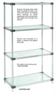 Nexel Calvanized and Stainless Steel Solid Shelves