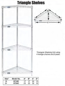 Nexel Wire Triangle Shelves